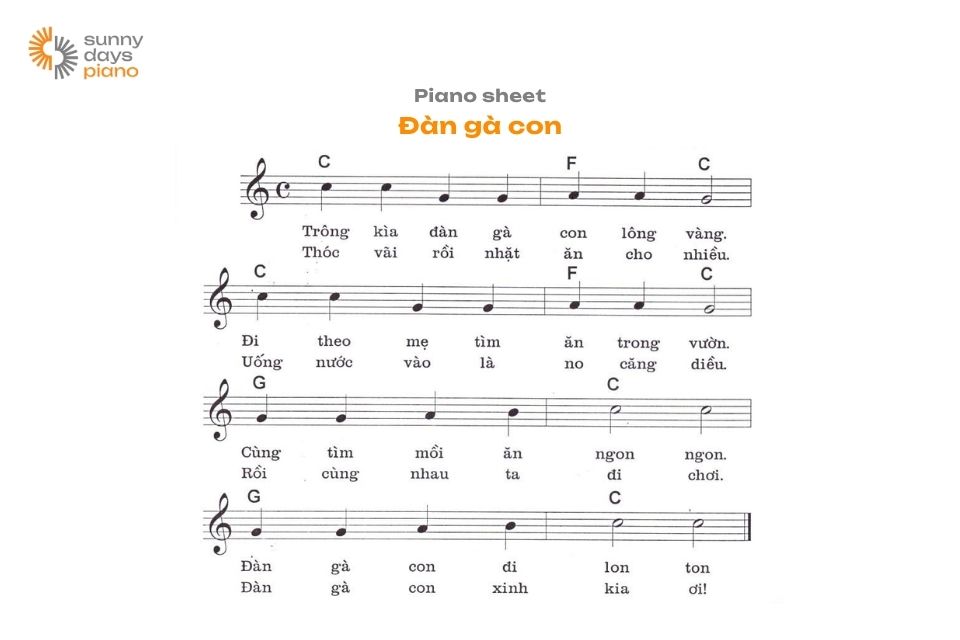 Đàn gà con - Bài hát piano dễ dàng luyện tập cho bé bắt đầu học