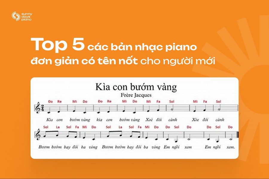 Bật mí các bản nhạc piano đơn giản có tên nốt cho người mới